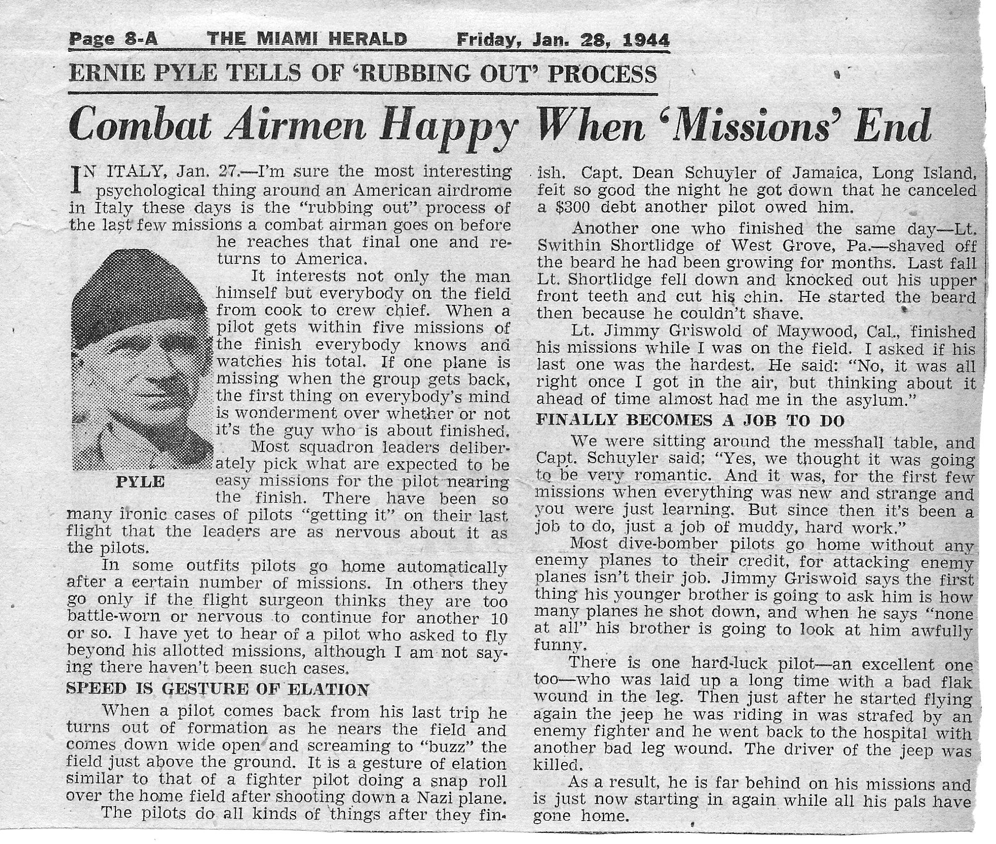 1944 January 28 Ernie Pyle article #9 re 